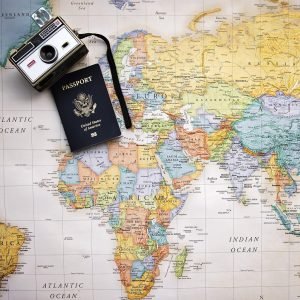 passport, map, world, trip, tourism, world map, vacation, travel, planning, camera